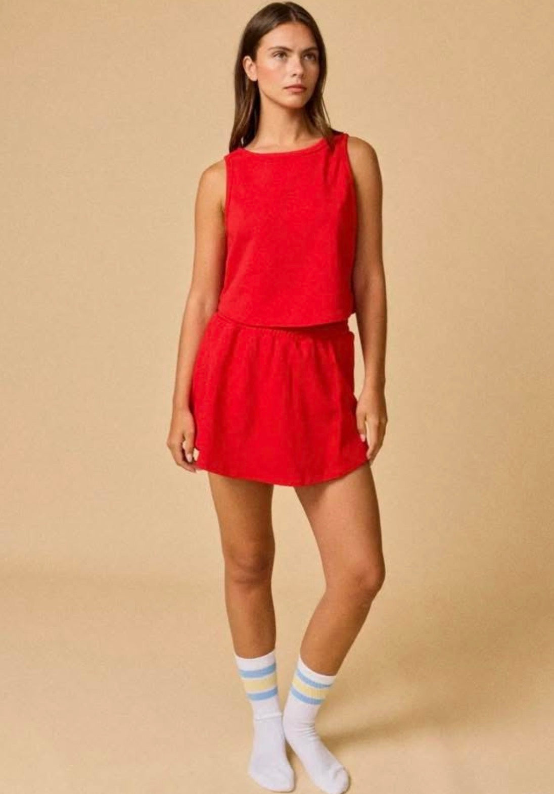 Red Skort Set