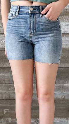 Judy Blue Mid Rise Cut Off Shorts