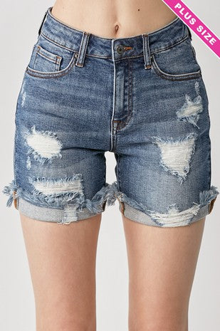 Medium Washed Cuff Shorts