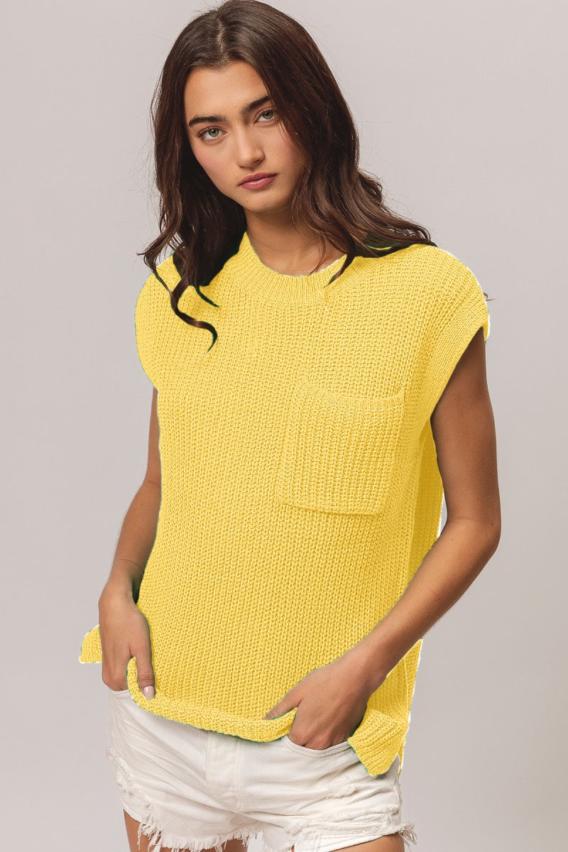 Lemon Sweater Knit Top
