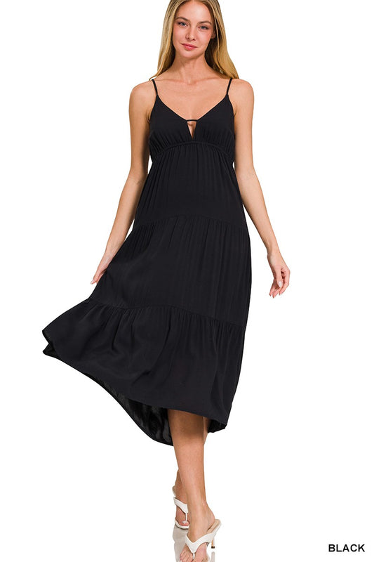 Black Sweetheart Midi Dress