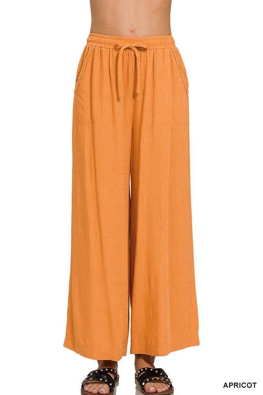 Apricot Linen Pants