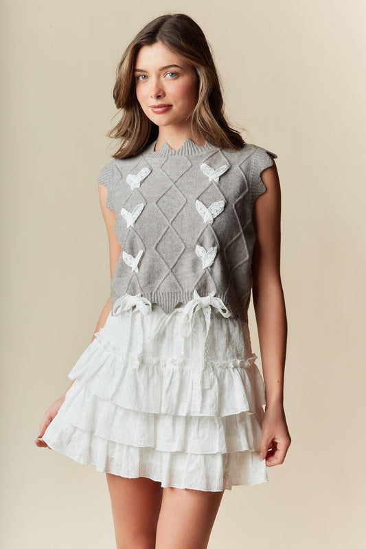 Butterfly Lace Bow Top