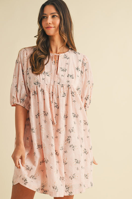 Blush Floral Babydoll Dress