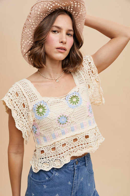 Natural Crochet Crop Top