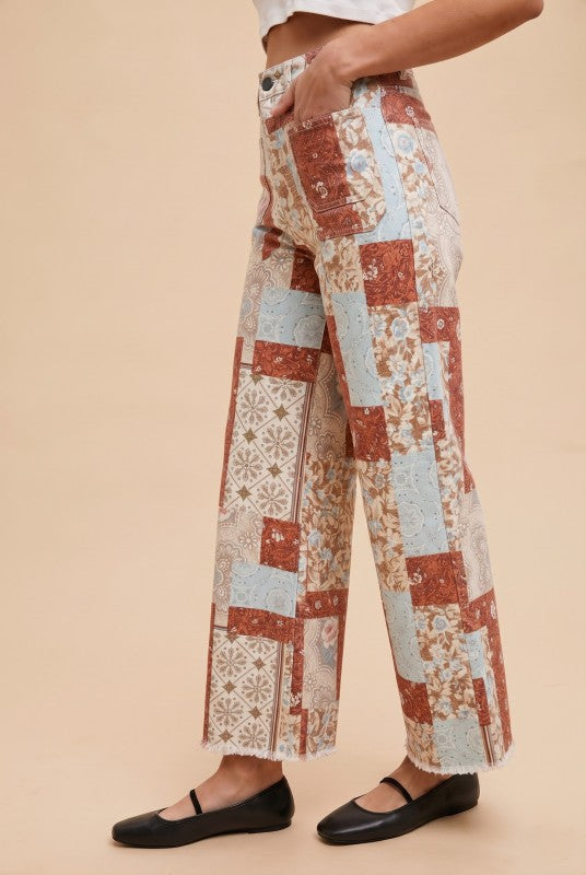 Rust Romance Patchwork Pants