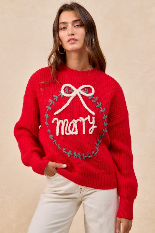 Merry Christmas Wreath Sweater