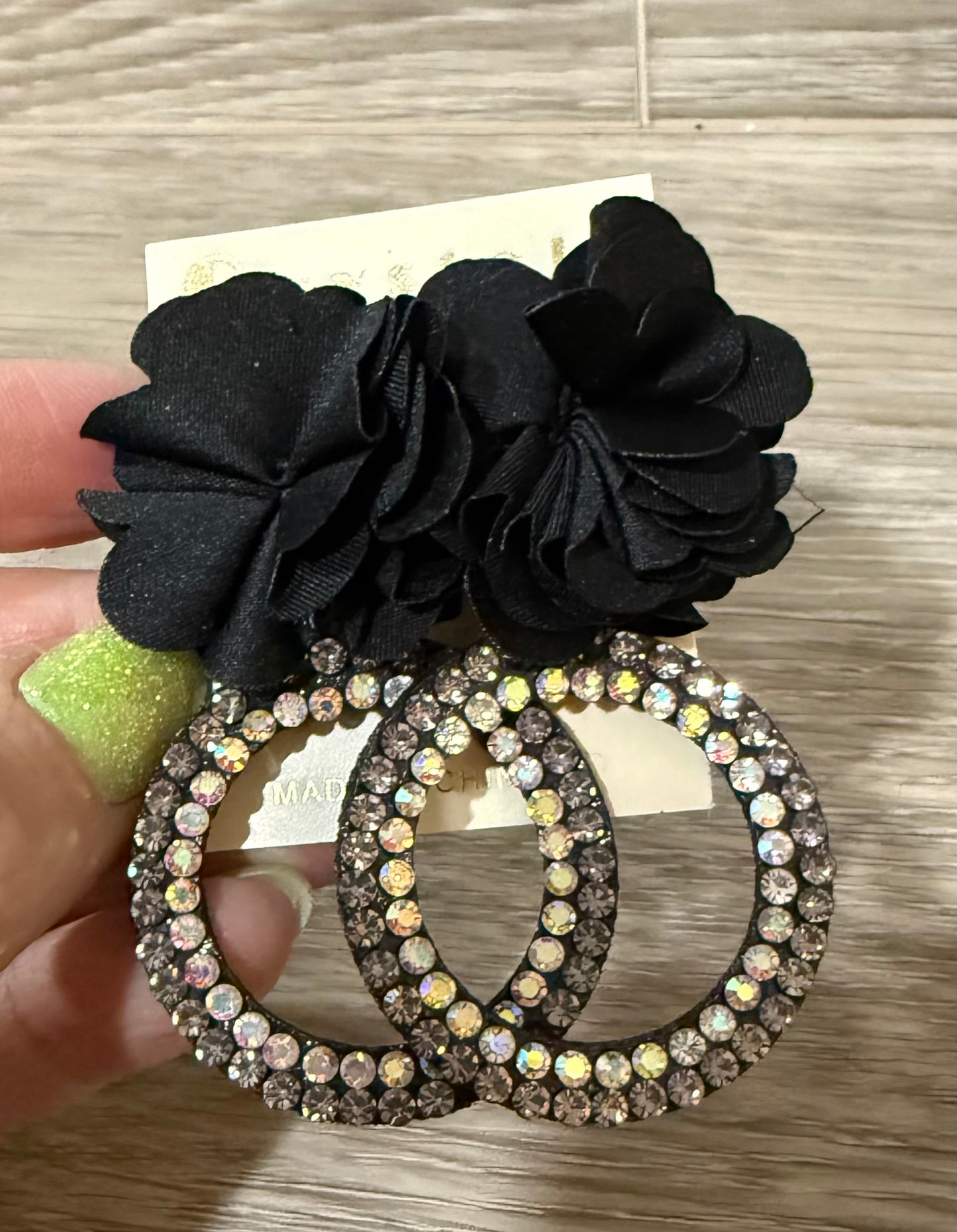 Black Flower Earrings