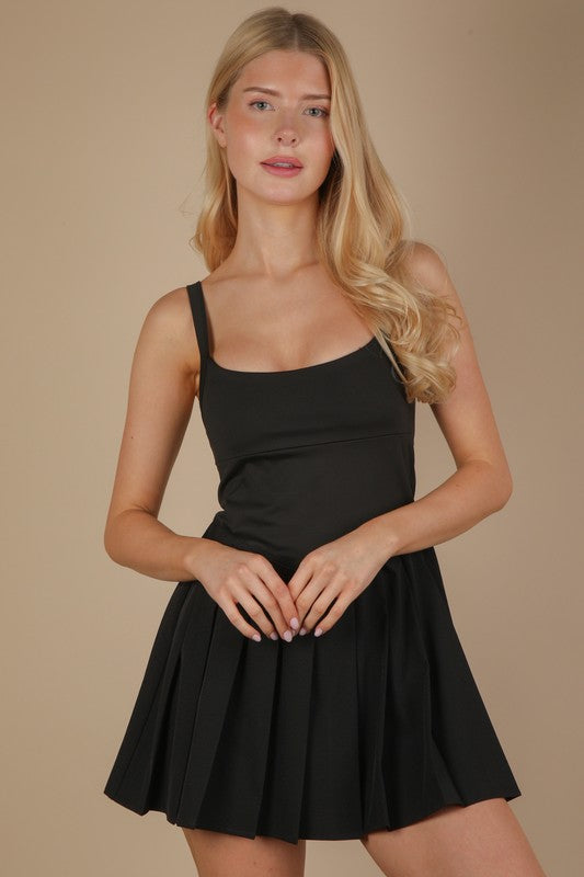 Black Activewear Dress With Shorts