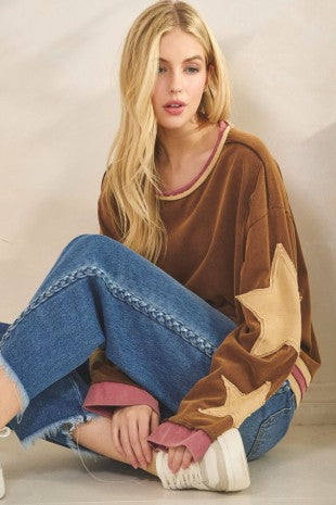 Vintage Star Patch Pullover Top