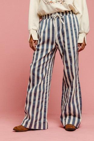 Denim Striped Pants