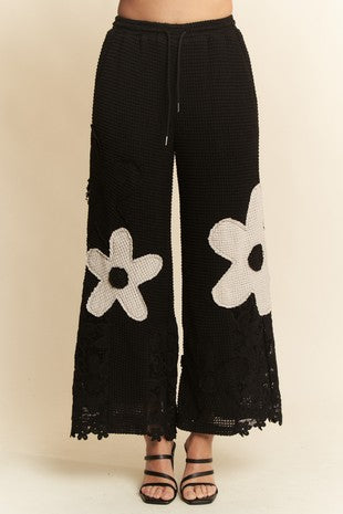Black Floral Pants