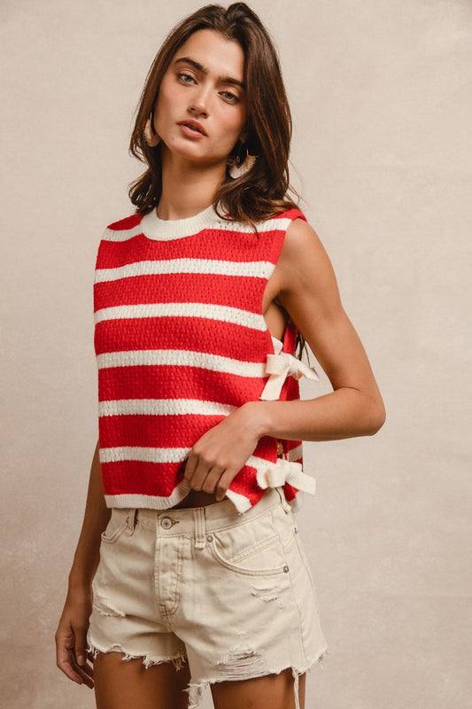 Red Striped Vest Top
