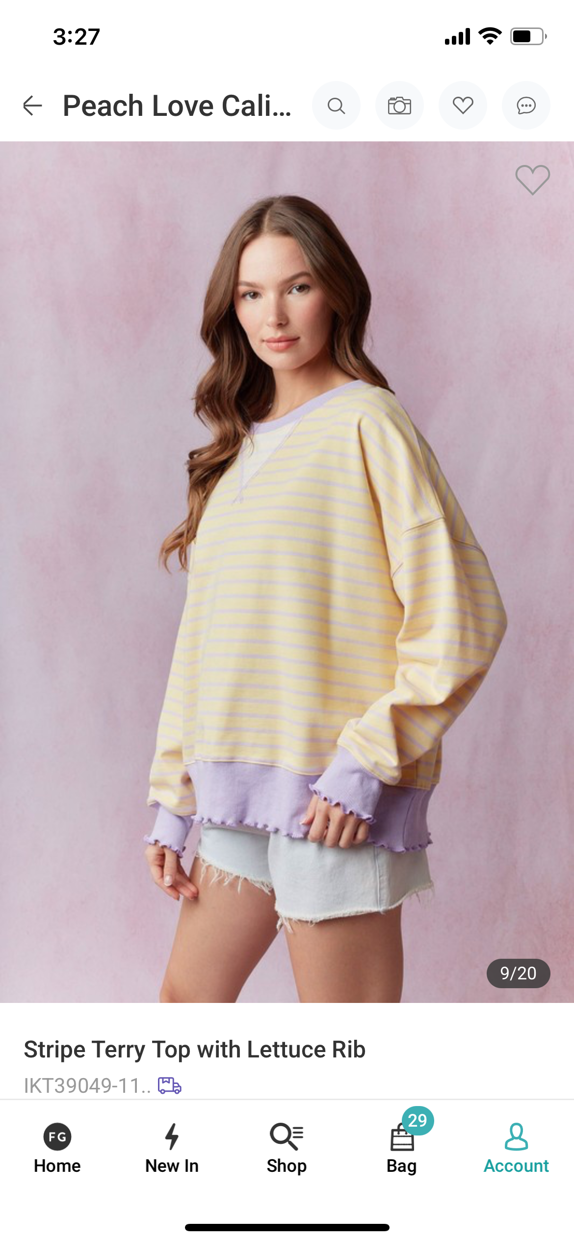 Yellow And Purple Striped Terry Pullover