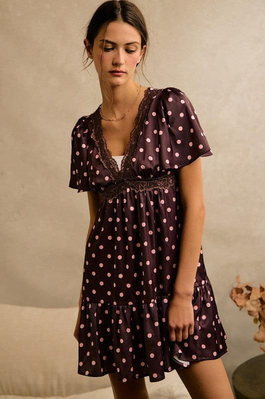 Polka In Paris Satin Dress