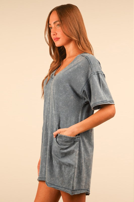 Denim Knit Romper