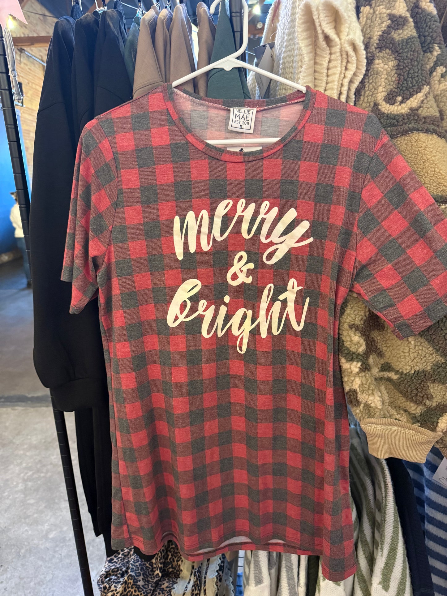 Buffalo Plaid Merry & Bright Tee