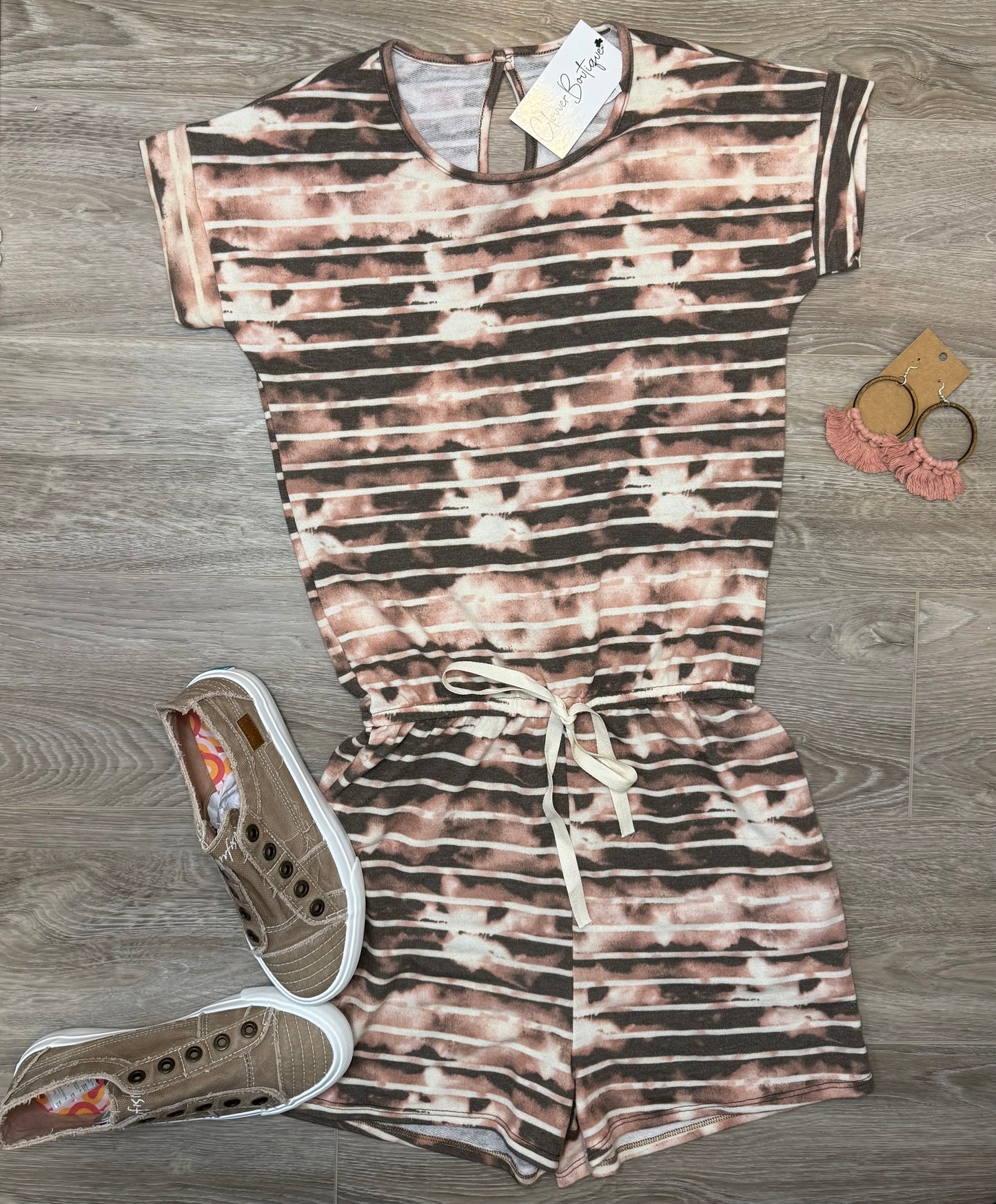 Mauve/Brown Tie Dye Romper