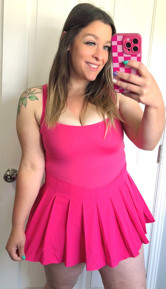 Pink Activewear Dress With Shorts