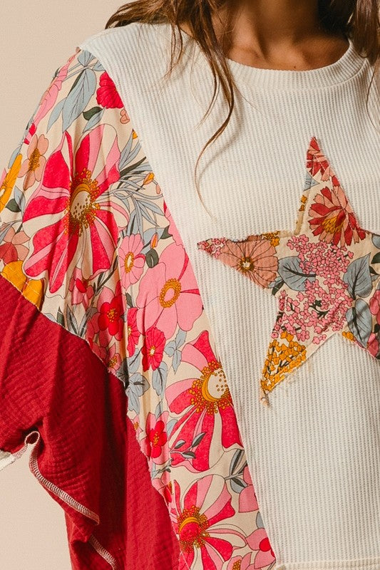Floral Star Print Long Sleeve