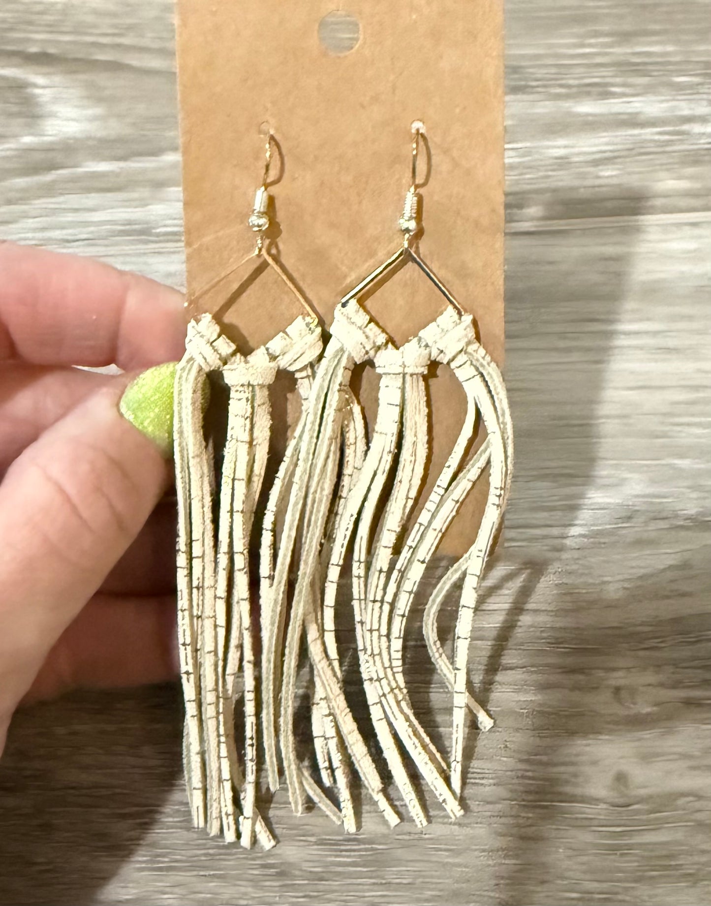 Cream And Gold Earrings