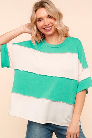 Mint Outseam Colorblock Top