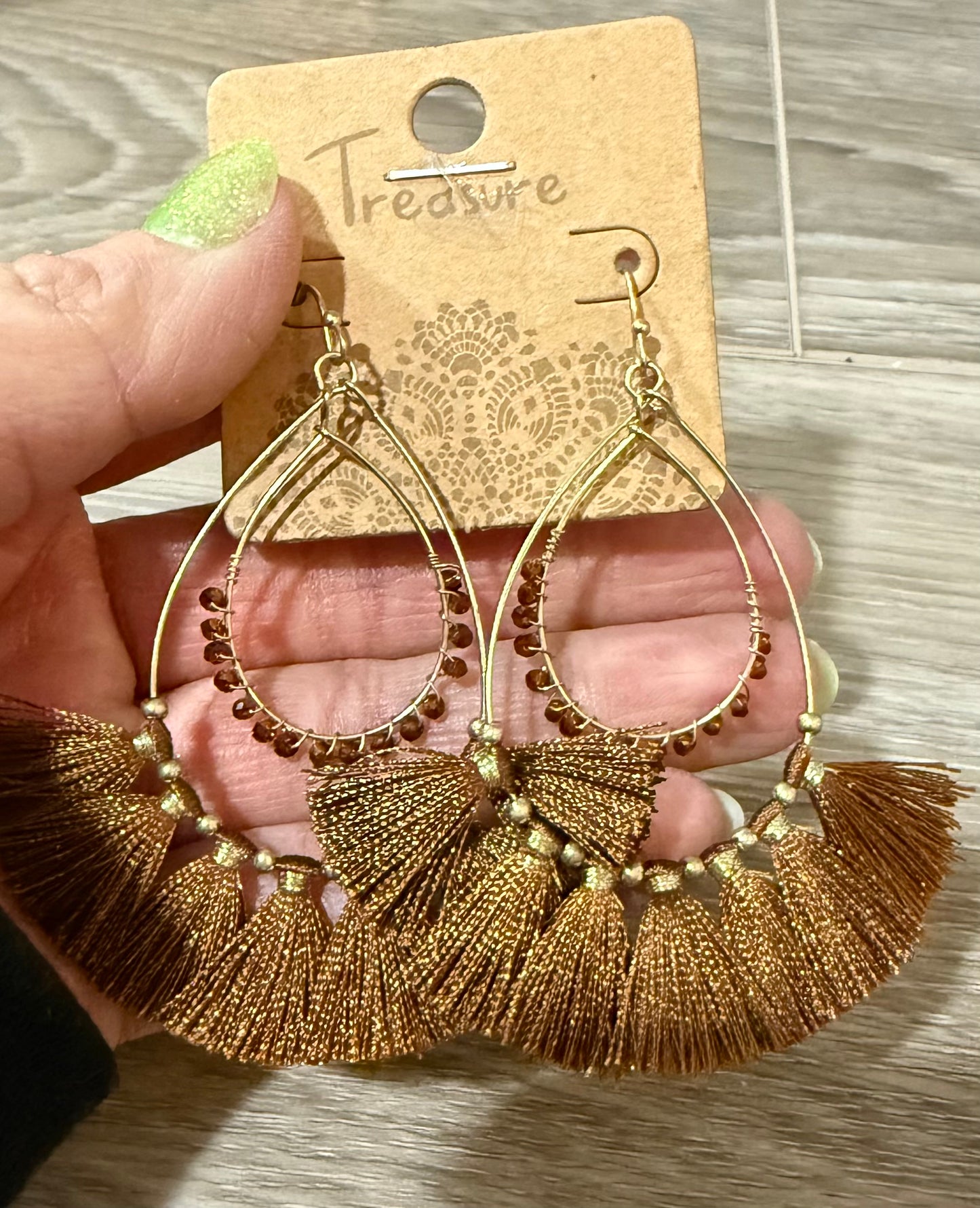 Brown Tassel Earrings