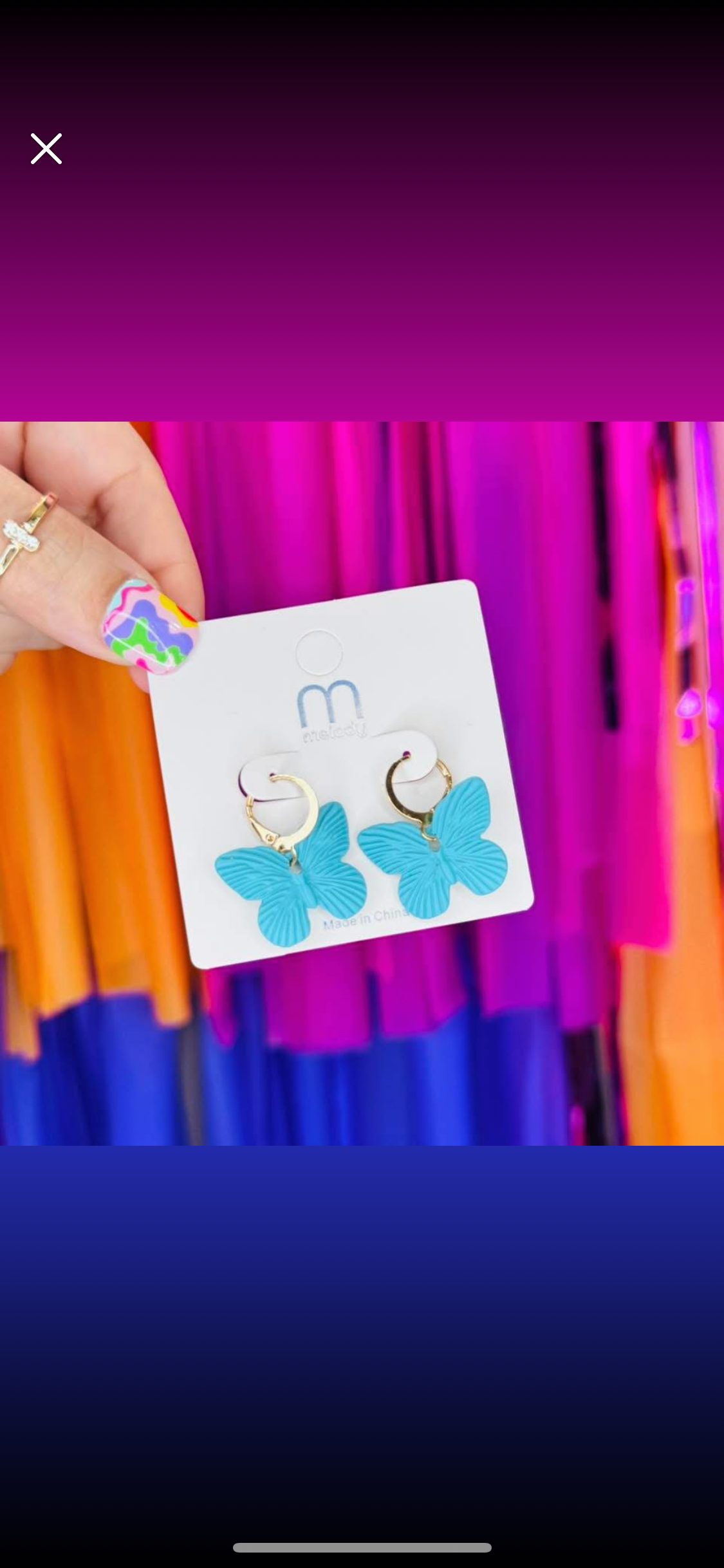 Teal Butterfly Earrings