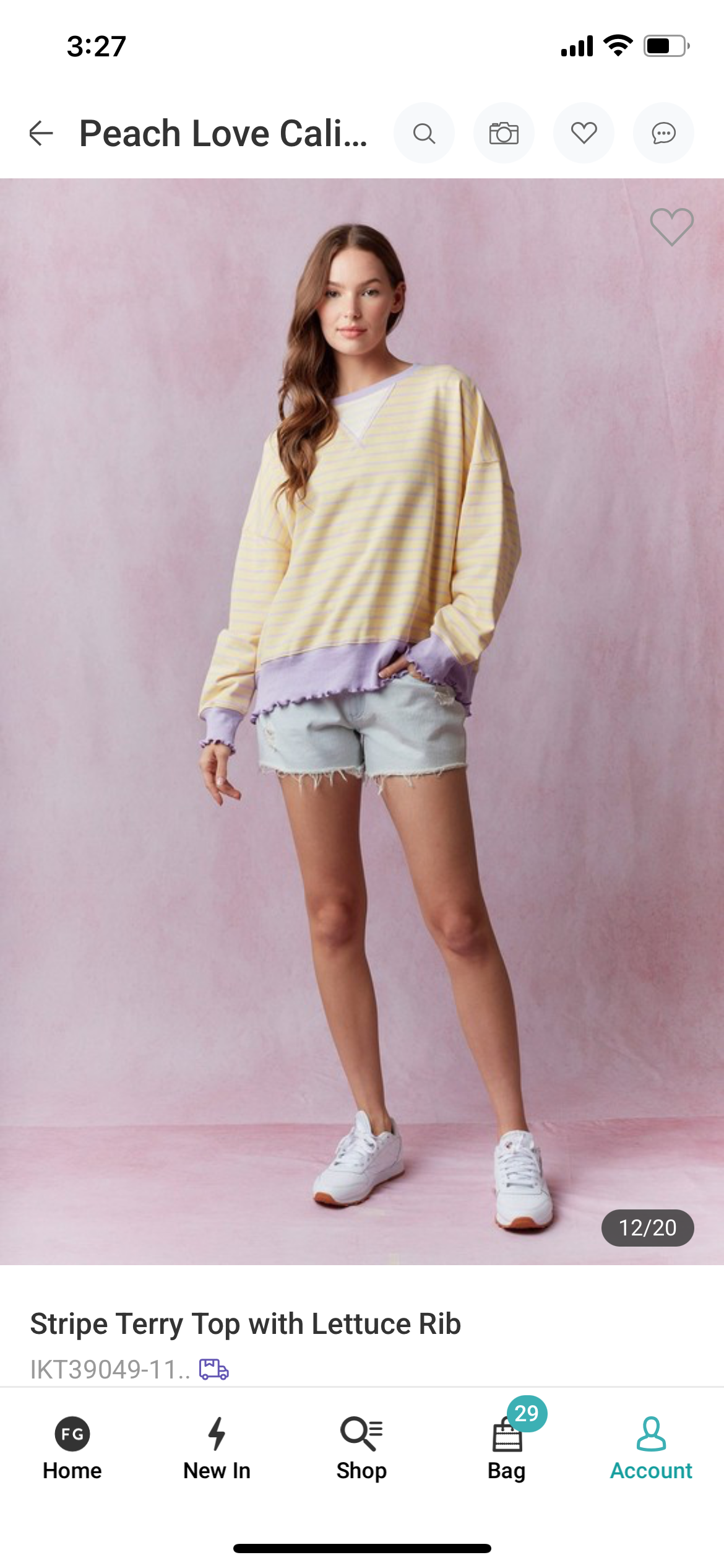 Yellow And Purple Striped Terry Pullover