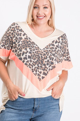 Neon Chevron Leopard Top