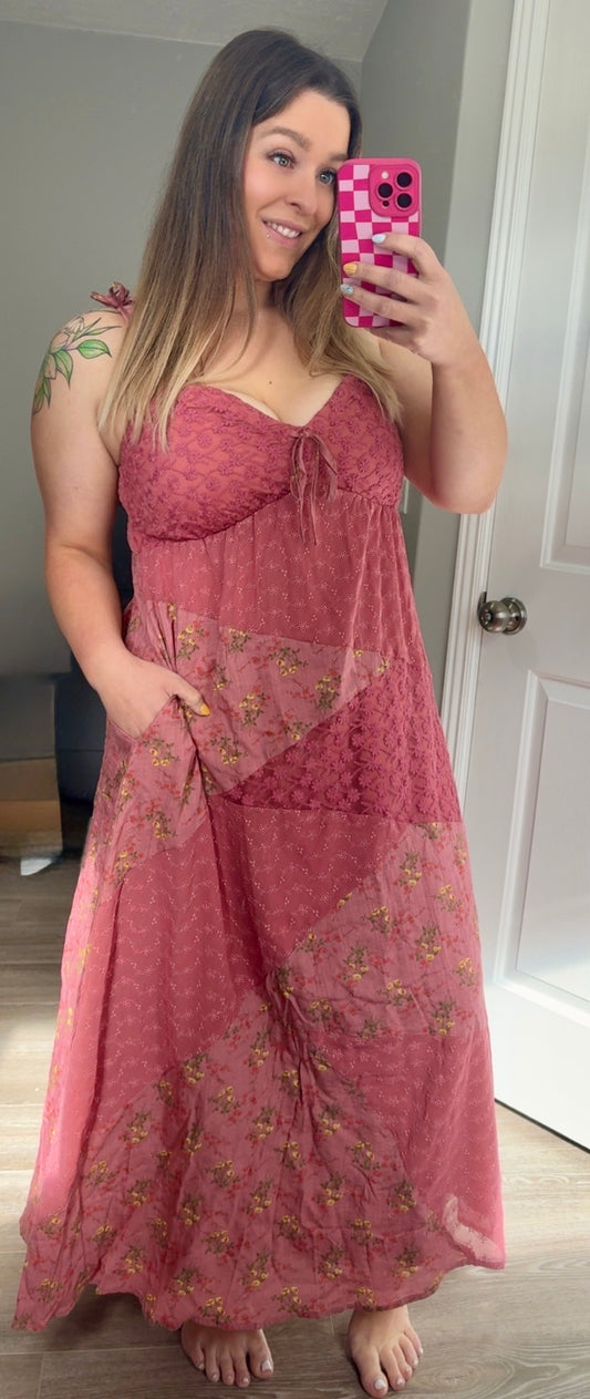 Floral Patchwork Maxi Dress