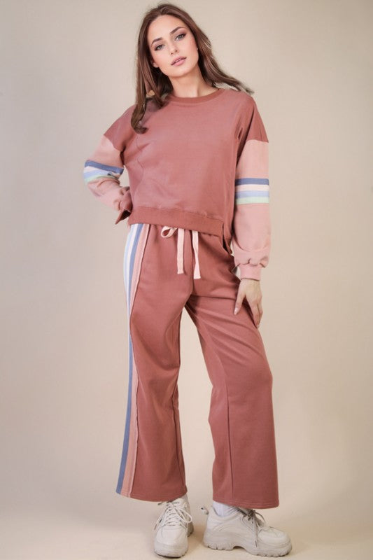 Retro Stripe Knit Set