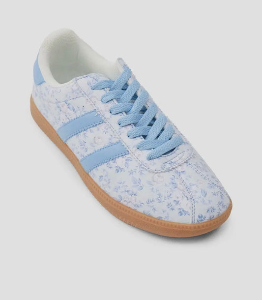 Blue Floral Sneakers