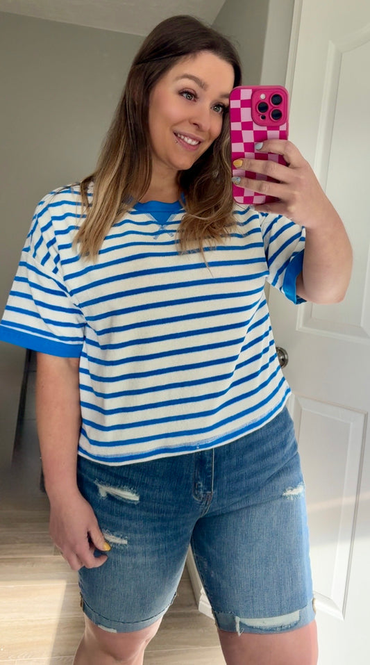Blue And White Striped Shirt
