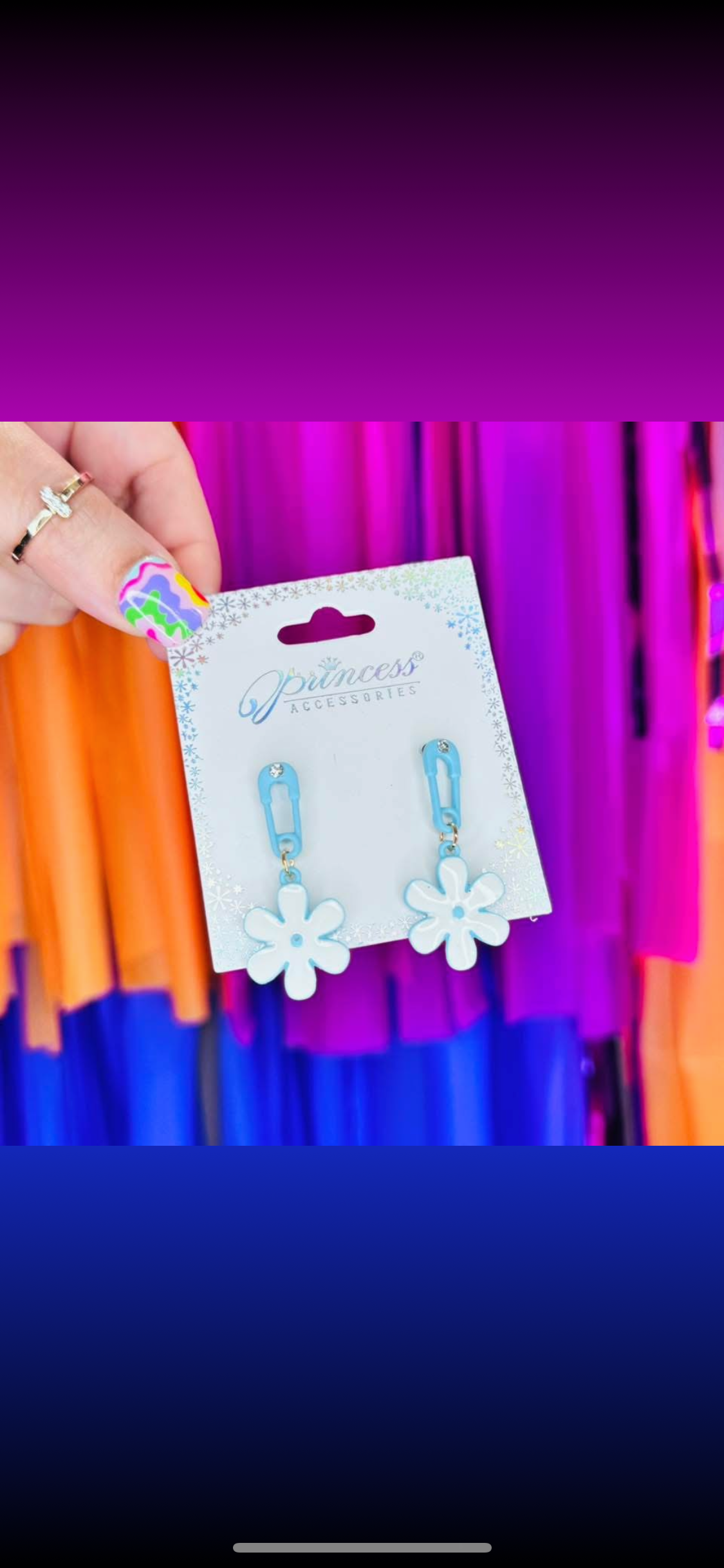 Sky Blue Floral Dangle Earrings