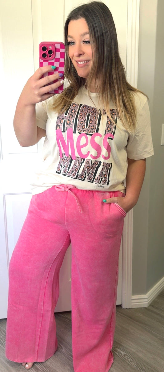 Acid Wash Fleece Pants