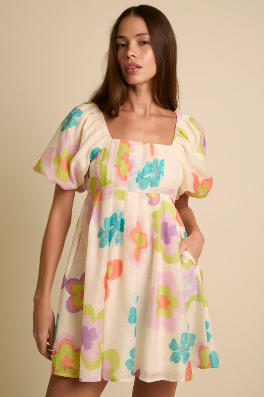 Flower Power Puff Dress