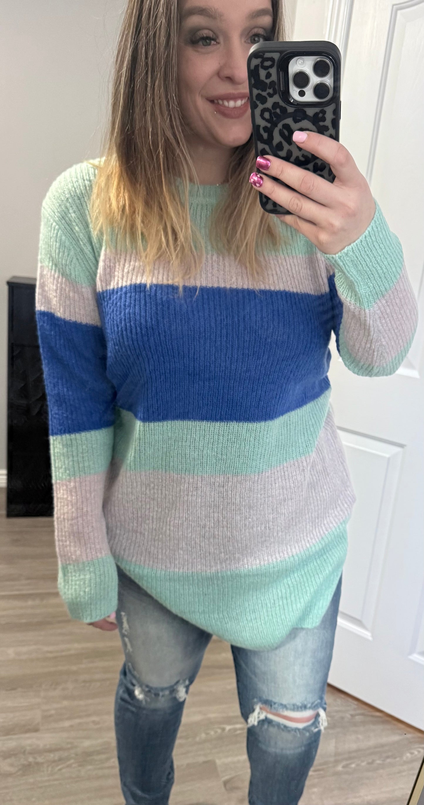 Blue Striped Sweater