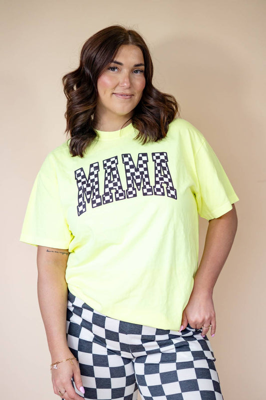 Checkered Mama Tee