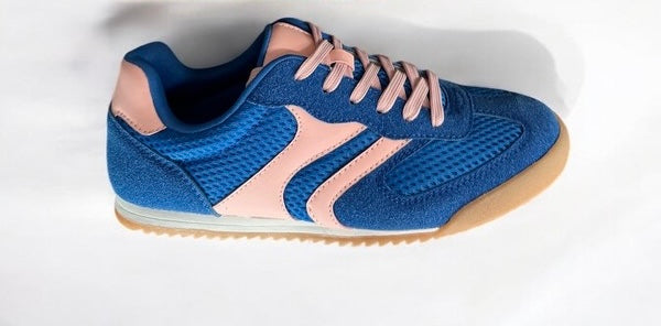 Blue And Pink Striped Sneakers