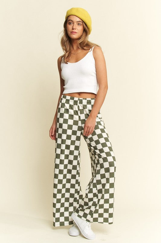 Olive & Cream Checkered Pants