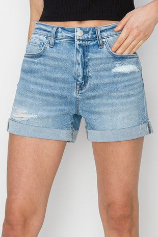 Risen Light High Rise Cuffed Shorts