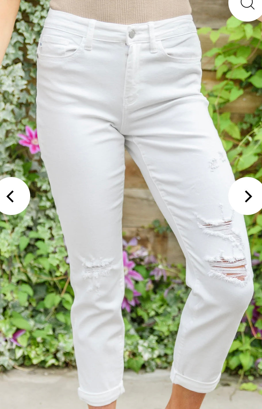 Mid Rise Boyfriend White Destroyed Judy Blues