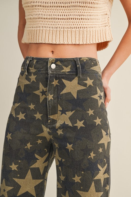 Celestial Wide Leg Camo Pants