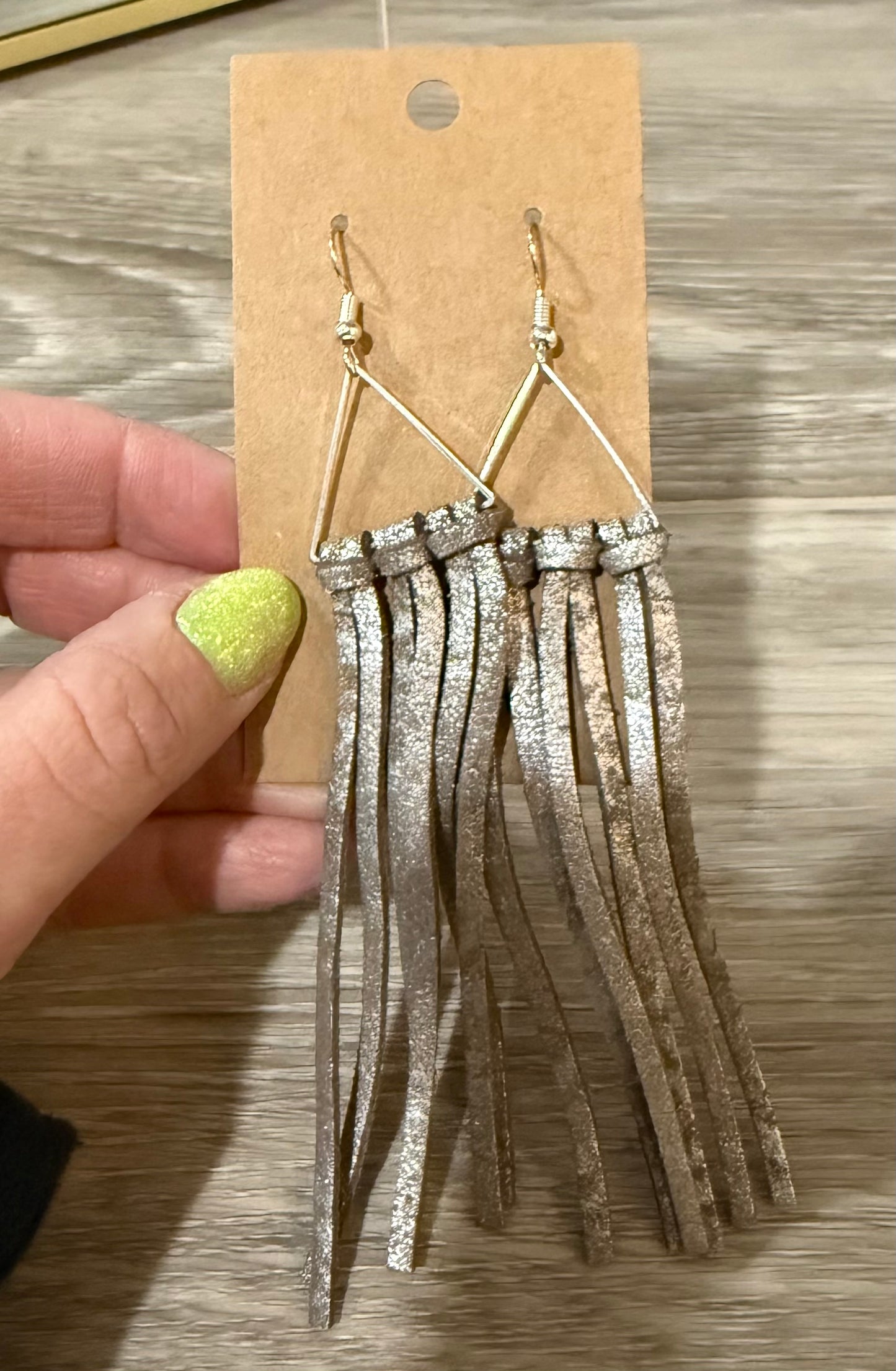 Brown Metalic Dangle Earrings