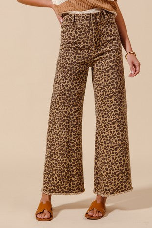 Leopard Wide Leg Jeans