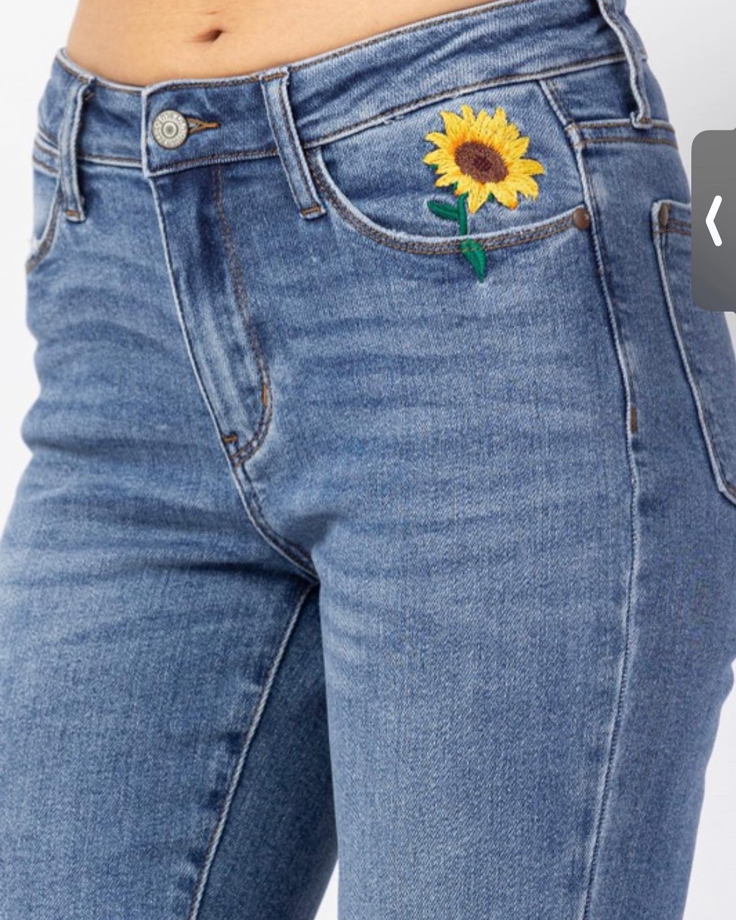 Sunflower Embroidered Judy Blue Jeans