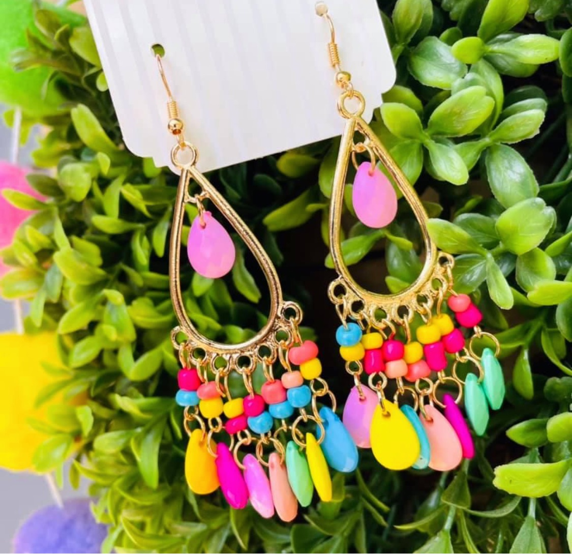 Multi Color Beaded Dangle