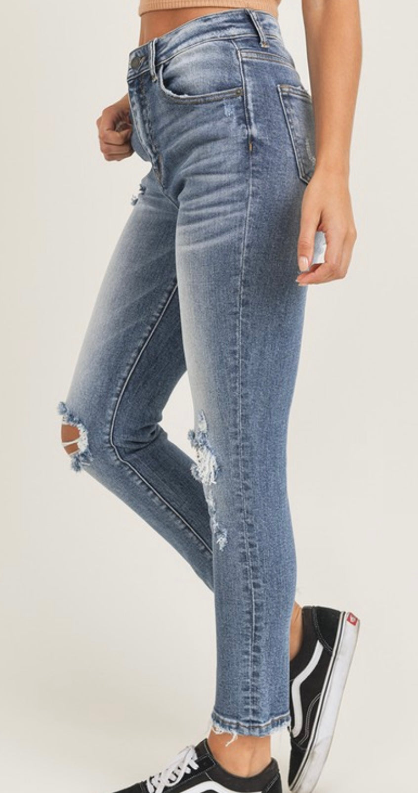 High Rise Vintage Wash Skinny Jeans