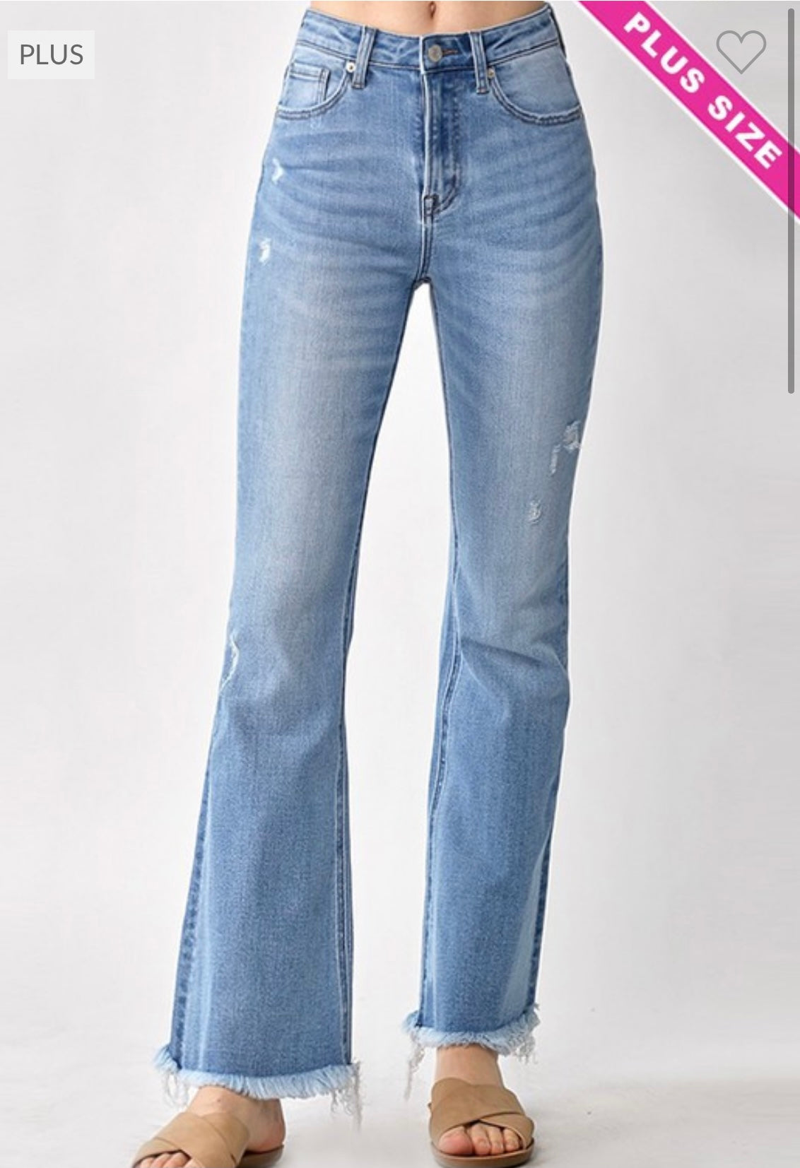 High Rise Vintage Frayed Hem Flare